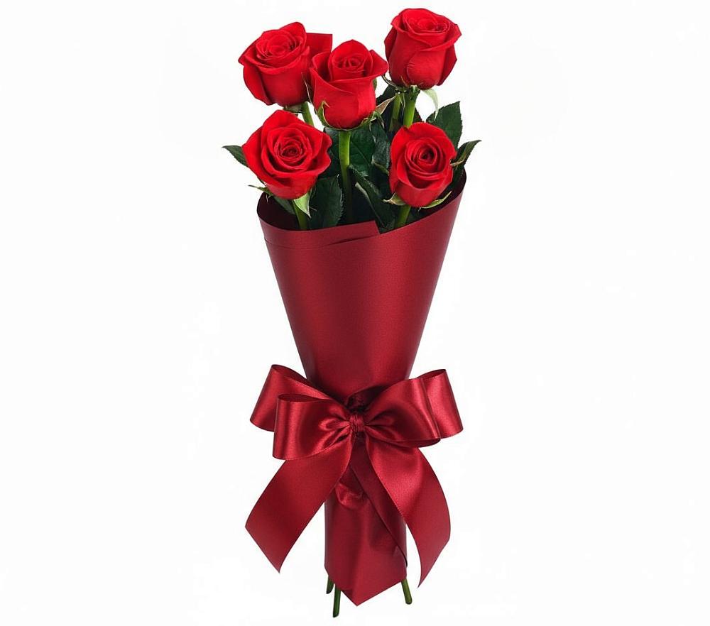 Букет 5 Красных роз Эдлесс Лав в Куйбышево Ростовская область