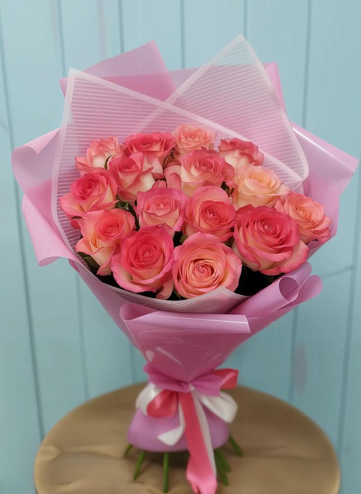 Букет 15 Розовых роз Равель в Куйбышево Ростовская область