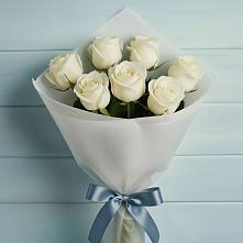 Букет 7 Белых роз Эдлесс Лав в Куйбышево Ростовская область