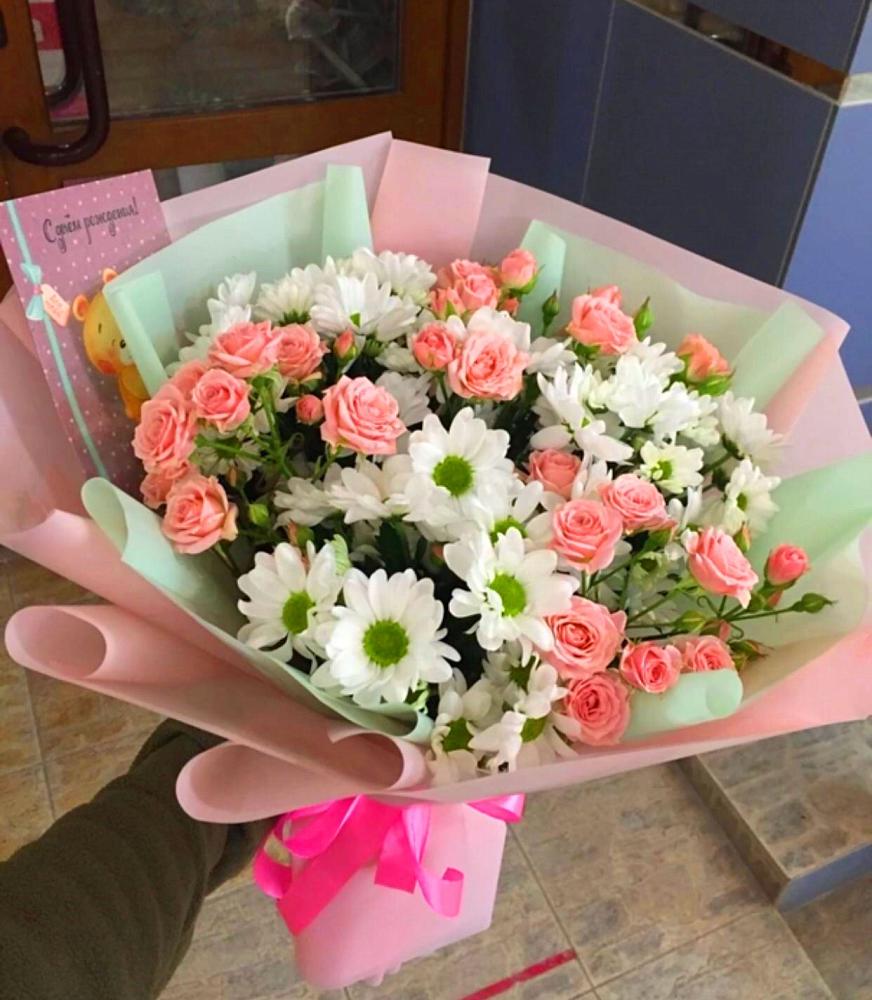 Букет цветов из: Розы и Хризантемы в Куйбышево Ростовская область