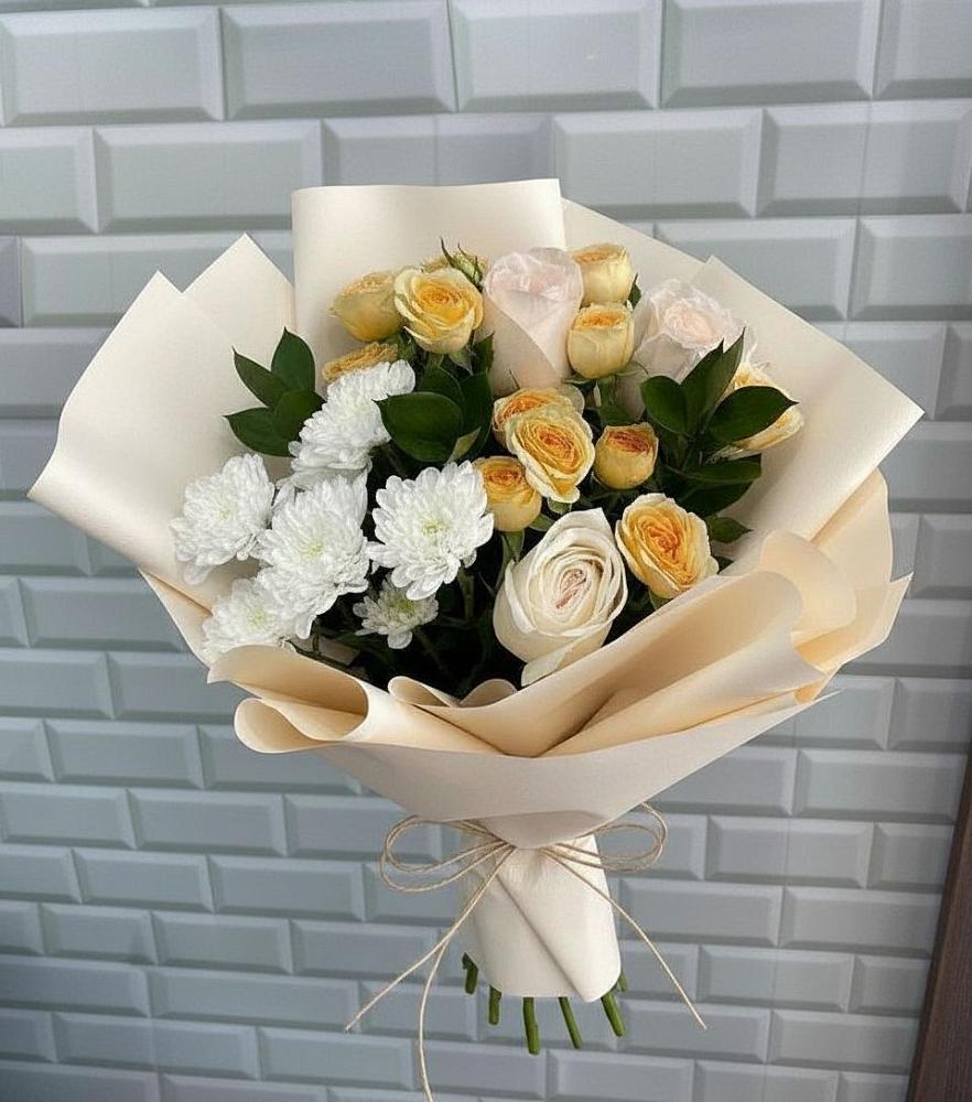 Букет цветов из: Розы и Хризантемы в Куйбышево Ростовская область