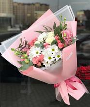 Букет цветов из:  Розы, Лизиантусы и Хризантемы в Куйбышево Ростовская область