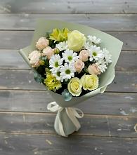 Букет цветов из:  Альстромерии, Розы и Хризантемы в Куйбышево Ростовская область